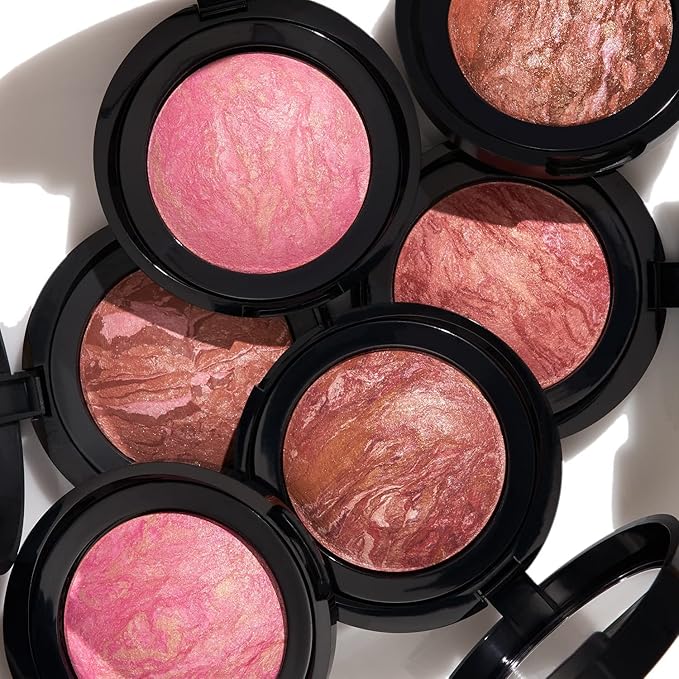 LAURA GELLER NEW YORK Baked Blush-n-Brighten Marbleized Blush for Cheeks - Tropical Peach - Natural Finish - Buildable Color