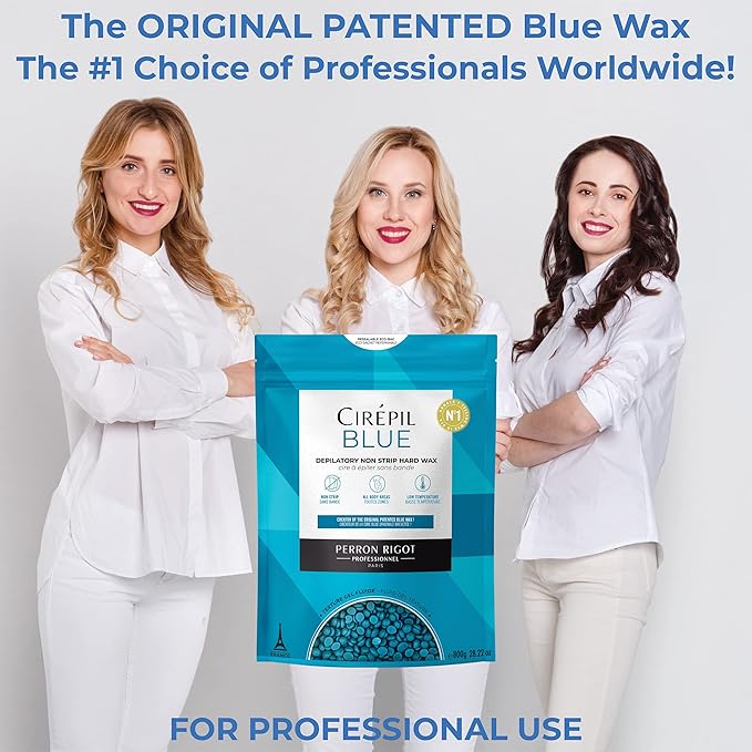 Cirepil - Blue - 800g / 28.22 oz Hard Wax Beads Bag - Face & Body Wax, Unscented & No Strip Needed - Perfect for Sensitive Skin & Brazilian Waxing - Fluid Gel Texture, Easy Hair-Removal