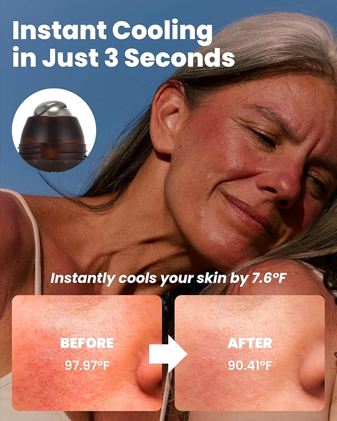 Ice Roll Serum | Cooling & Hydrating Roll-On Serum for Face, Puffy Eyes, Bakuchiol & Collagen for Firming & Lifting, Facial Roller for Depuffing, Under Eye Bag Treatment | Korean Skin Care