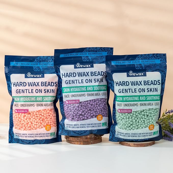 3lb Hard Wax Beads Kit for Hair Removal - WAX ON, HAIR GONE! Wax Beans for Women Men, At Home Brazillian Wax for Coarse Hair, Face, Legs, Arms, All Over Body