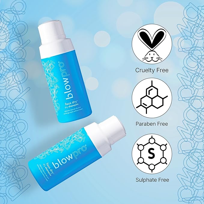 blowPro Faux Dry, Dry Shampoo Powder, Removes Excess Oil & Product Buildup w/o Water, No crunchy Residue, Creates Volume, Protein blend adds Shine and Resilience, Pouf Technology Travel Size 1.7oz