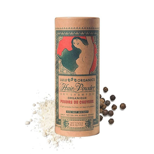 Non-aerosol Dry Shampoo Powder for Dark, Blonde and Oily Hair, Natural Body Powder for Women and Men, Paraben, Talc free No White Cast Synthetic Fragrance, Vetiver and Black Pepper - 4oz