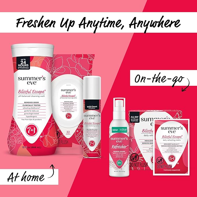 Summer's Eve Blissful Escape Daily Refreshing All Over Feminine Body Wash, Removes Odor, Feminine Wash pH Balanced, 15 Fl Oz (Pack of 3)