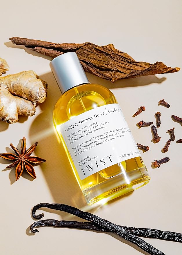 Twist - Vanilla & Tobacco No. 12 - Eau De Parfum Inspired by T. Ford Tobacco Vanille, Long-Lasting Perfume for Women & Men, Paraben Free, Vegan, Clean Ingredients, Unisex - 100 ml | 3.4 fl. oz.
