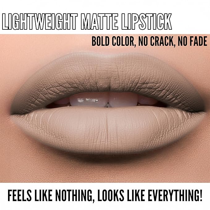 Mynena Nude Long Lasting Lipstick for Women Waterproof & Transfer-Proof | Hydrating with Shea Butter | Bold Pigment Matte Color Lip Stain | Talc-Free & Vegan Product that Performs | Sandy