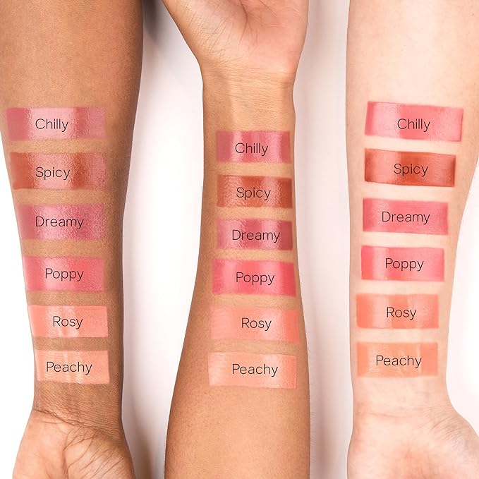 Saie Dew Liquid Blush for Cheeks - Hydrating Cream Blush Stick with a Blendable + Buildable Formula - Skincare Infused Dewy Cheek Tint for a Natural Flush - Glowy Makeup Essential - Spicy (.40 oz)