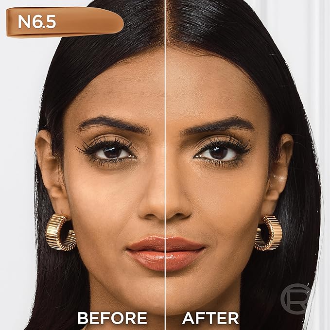 L'Oreal Paris True Match Super-Blendable Foundation, Medium Coverage Liquid Foundation Makeup, N6.5, Medium Deep, 1 Fl Oz