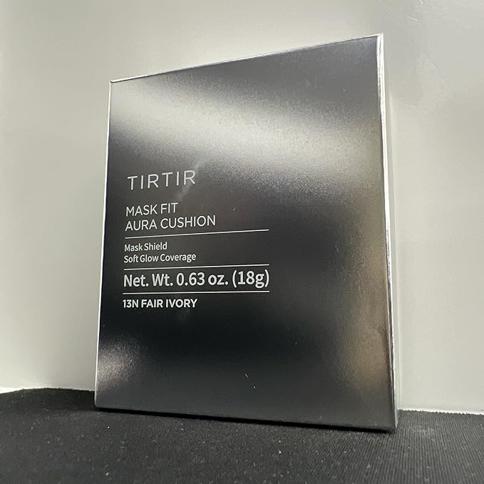 TIRTIR Mask Fit Aura Silver Cushion Foundation | Semi-glow Finish, Natural Coverage, Moisturizing, Lightweight, Korean cushion foundation (#13N Fair Ivory, Full Size, 0.63 Fl Oz)