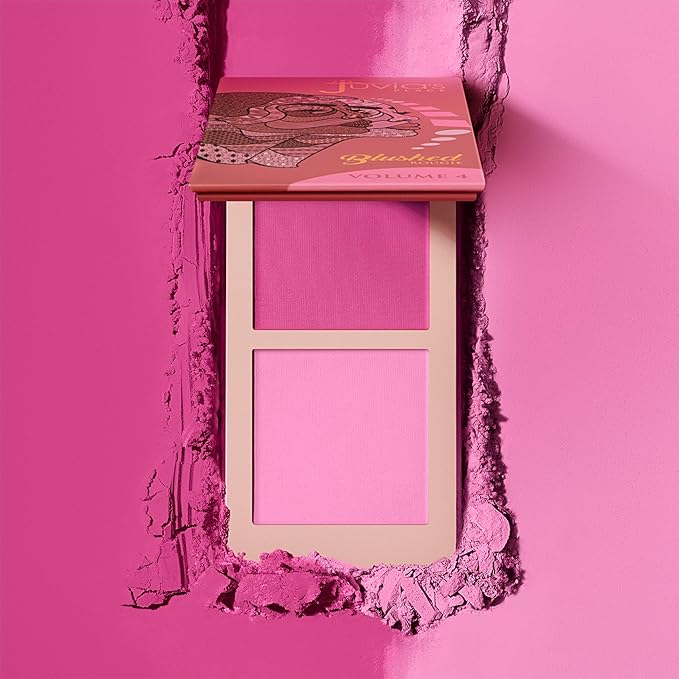 Juvia's Place Blushed Duo Blush Volume4 - Two Tone Pigmented Buildable Pressed Mineral Powder - Rosy Natural Cheeks Matte Fresh Finish for All Skin Color