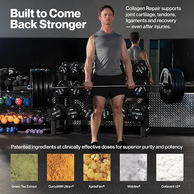 Collagen Repair Joint Support Supplement - Boswellia, Turmeric, Hyaluronic Acid, EGCG, and Undenatured Collagen for Joint Maintenance and Repair - 60 Capsules