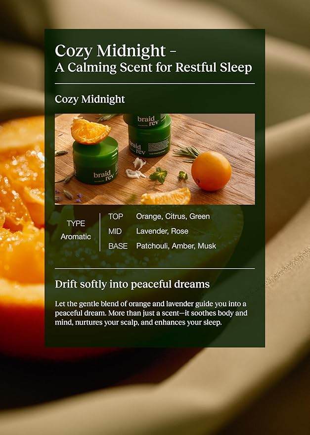 Braid Rev Scalp Sleeping Oil Balm, Korean Scalp Treatment, Balm-to-Oil Formula, Nourishing for Dry Scalp with Coconut Oil & Shea Butter, Reduces Excess Oil & Strengthens Hair Roots, 2.65 oz