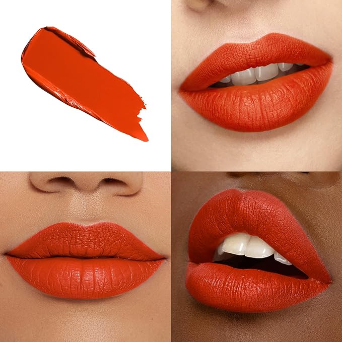 Red Lipstick Set Long Lasting 3Pc Matte Liquid Lipsticks for Women Non Transfer Smudgeproof Red Purple Orange Lipstick Kit Cruelty Free Lip Color, 13/45/51