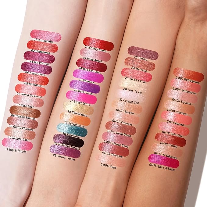 Oulac Nude Matte Lipstick with Glow Metallic Finish - Vegan Lipstick for Women, Creamy Texture, Hydrating Clean Beauty Formula, High-End Magnetic Hook Design, GM10 Chicness