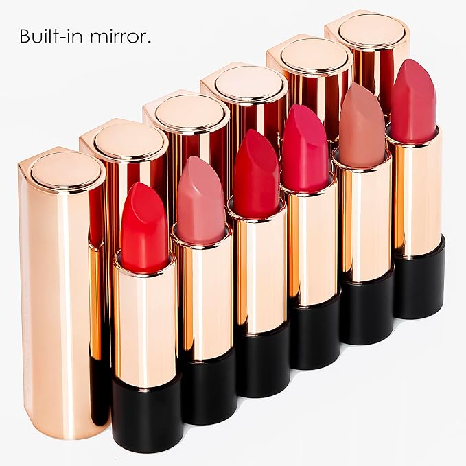 NATASHA MOOR Silk Suede Lipstick: Long-Lasting, Hydrating Semi-Matte Finish - Creamy, Cruelty-Free Formula - Silky Smooth and Highly Pigmented - Mirror for On-the-Go Glamour - SOUL MATE