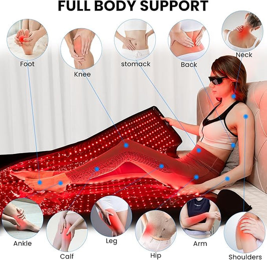 Large Red Light Therapy Mat Full Body, T2000 Big 71''x 35''x10'' Infrared Light Therapy Blanket for Whole Body Pain Relief, 3600 LEDs 660&850nm Dual Wavelength Red Light Therαpy Sleep Bag at Home