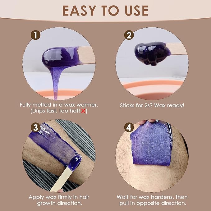 KOTAMU Wax Beads for Hair Removal, Professional Waxing Beads for Underarms, Chin, Bikini, Brazilian, Facial, Arm, Leg, Sensitive Skin, 2.5lb Hard Wax for Thick Thin Hair, Waxing Beans for Women & Men