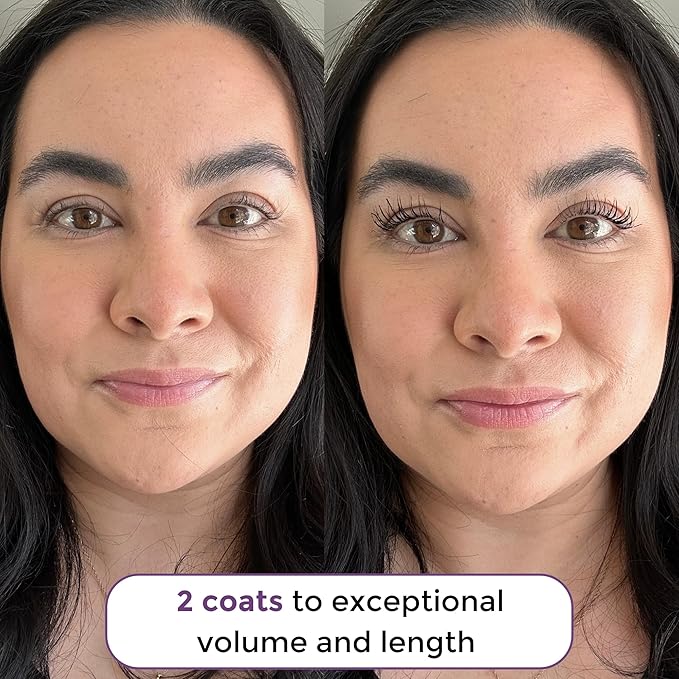 Rumi Cosmetiques VolumeCare+ Mascara For Mature Women - Extreme Length and Volume 2-in-1 Formula - No Clumps or Flaking, Long-Wearing, Hypoallergenic Mascara For Sensitive Eyes (Dark Brown)