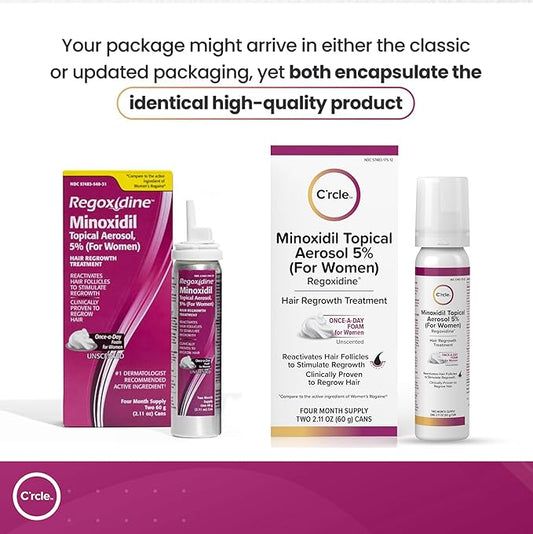 Minoxidil for Women 5% Foam - Helps Restore Top of Scalp Hair Loss and Support Hair Growth for Women, Regrowth with Unscented Topical Treatment for Thinning Hair (5% Foam 8-Month Supply)