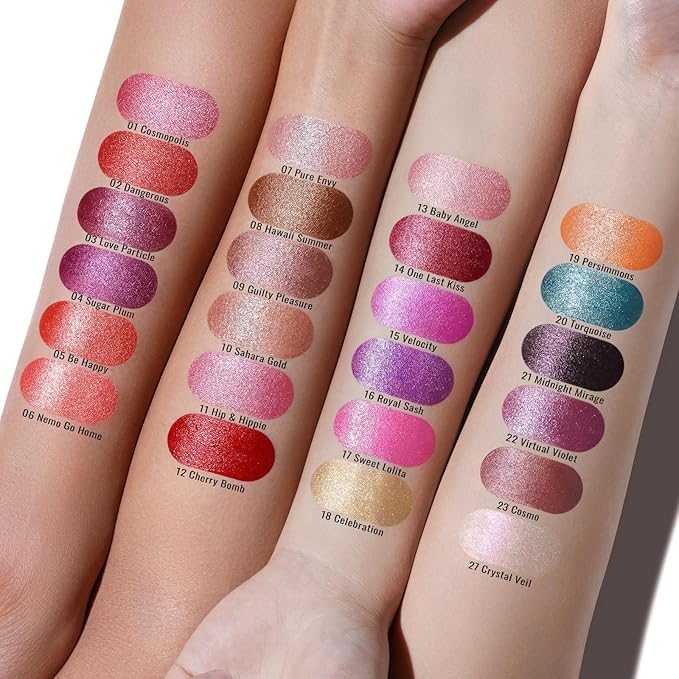 Oulac Glitter Lipstick for Women with Metallic 3D Shine Lightweight Hydrating Formula, High Impact Lip Color, Vegan & Gluten Free Beauty, Sheer Coverage Lip Makeup, Crystal Veil(27)