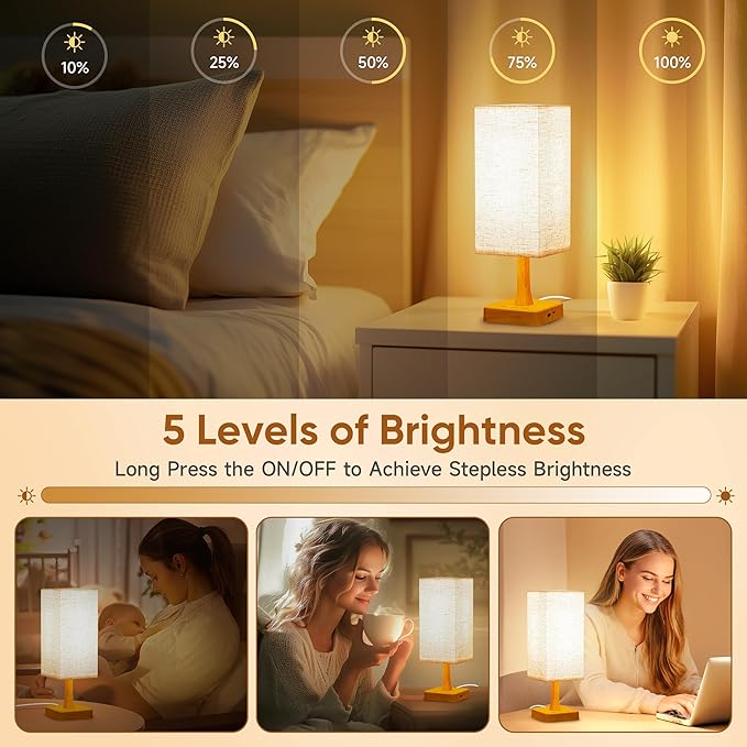 Light Therapy Lamp 10000 Lux Therapy Light with Remote, Upgrade Size, 3 Color Temperatures, 5 Brightness Level Full Spectrum Sunlight Lamp with USB C & A Ports Home/Office Use As Lift Mood, Grain, 24W