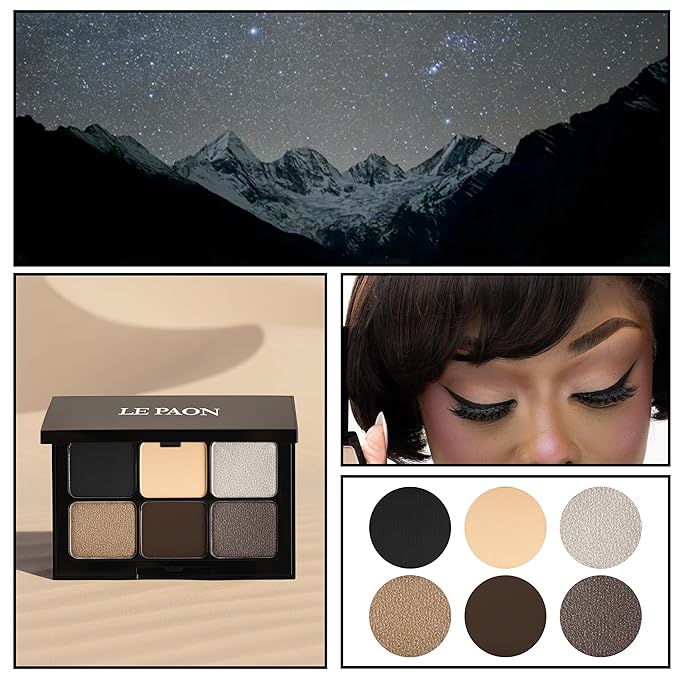 Starlight Eyeshadow Palette (Smoky Nights) – 6 Highly Pigmented, Crease-Proof Matte & Shimmer Shades