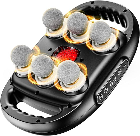 6-Head Massage Gun, Deep Tissue Back Massager with 32 Adjustable Intensities & 9 Modes, Electric Percussion Massager, Gun Tool for Back/Shoulders/Legs/Arms/Neck (6 Head)