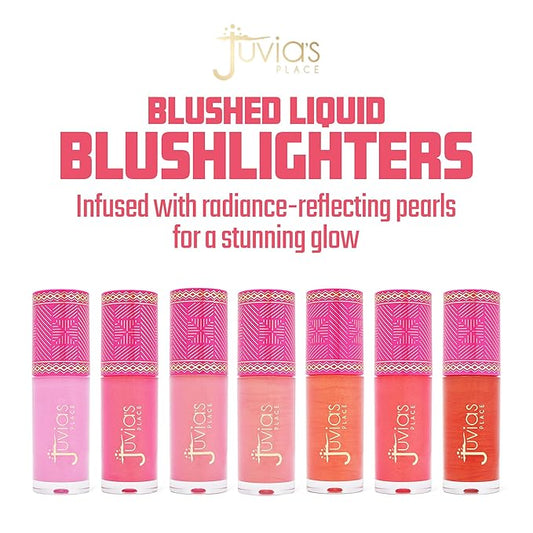 Juvia's Place Blushed Liquid Blush Lighter Pink Lady Glow - Liquid Blush for Cheeks with Luminous Glow, Long-Wearing, Buildable & Highly-Pigmented Makeup, Easy to Blend