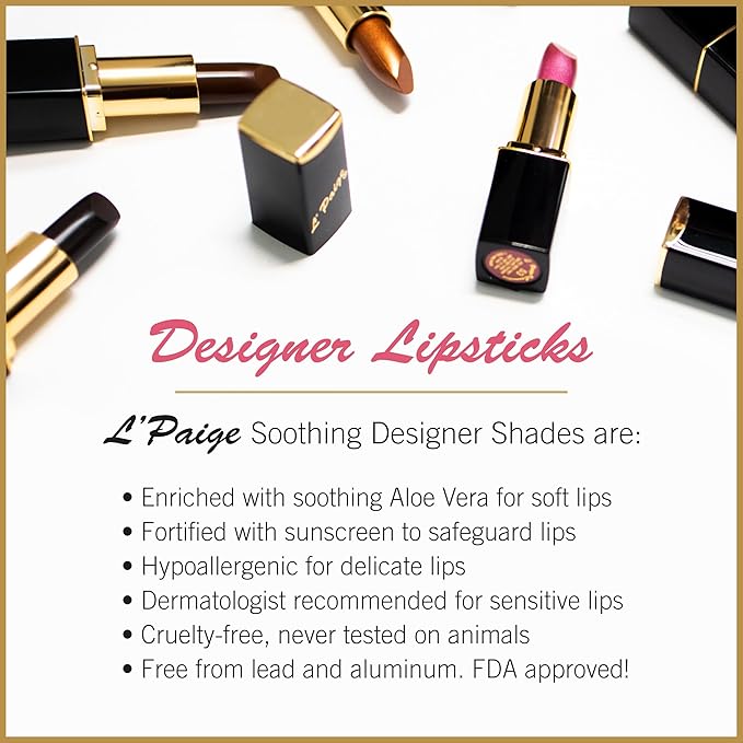 L'Paige L43 - PLUM Designer Lipstick | Aloe Vera Based, Long-lasting, Moisturizing