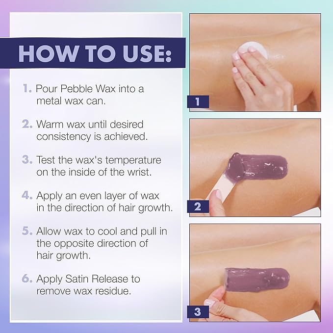 Satin Smooth Amethyst Crystal Flex Hard Wax Beads – Thin-Film Pebble Hard Wax for Sensitive Skin & Fine to Medium Hair, 23 oz