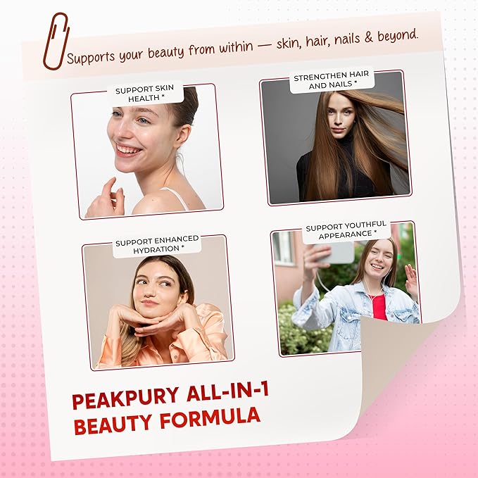 Collagen Biotin Resveratrol Saw Palmetto - Skin, Joint Health Support - Made in USA