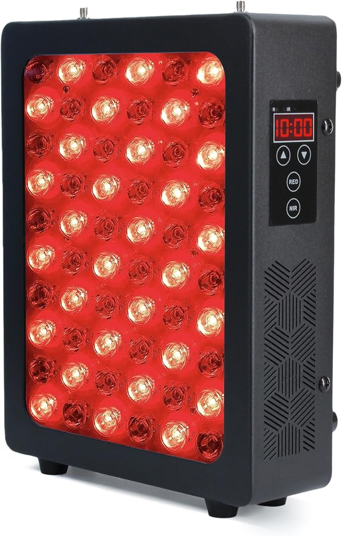 Red Light Therapy for Face & Body, 660nm & 850nm Near Infrared Light – Flicker-Free LED Red Light Therapy Panel with Adjustable Door Hook, Remote & Timer– Hanging Device