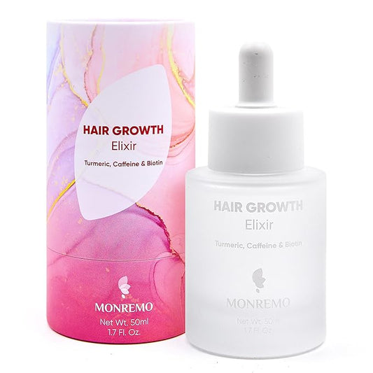 Hair Growth Serum with Turmeric, Caffeine & Biotin – Fast-Absorbing Regrowth & Scalp Treatment Serum for Fuller Hair – Lightweight Vegan Formula – Ideal for Thinning, Weak Hair & Daily Use