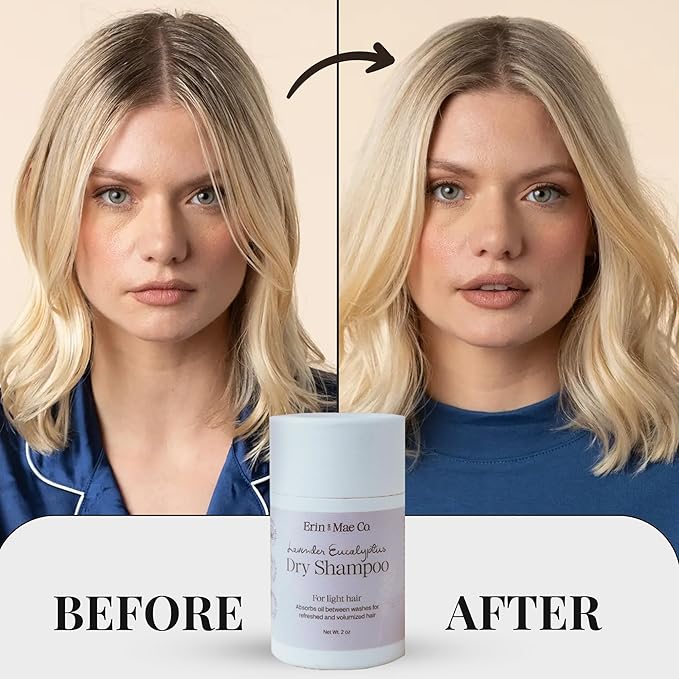 Dry Shampoo Powder | Natural Refreshing Non-Aerosol Organic Shampoo For Women & Men | Artificial Fragrance Free With Less Grease | Travel Size Eco-Friendly Paper Shaker Tube | Light Hair - 2oz