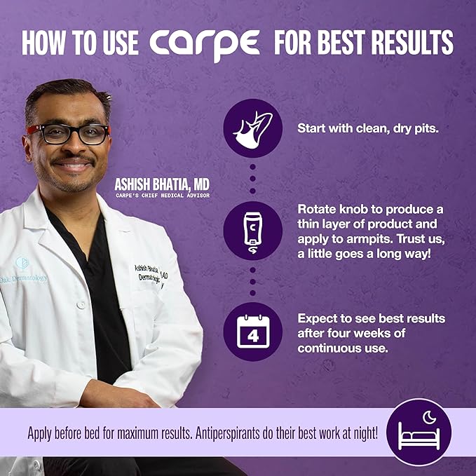 Carpe Underarm Antiperspirant and Deodorant, Clinical strength with Lavender Citrus scent, Combat excessive sweating Stay fresh and dry, Great for hyperhidrosis