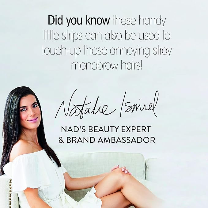 Nad's Facial Wax Strips, Fragrance free, 48 Count (Pack of 2)