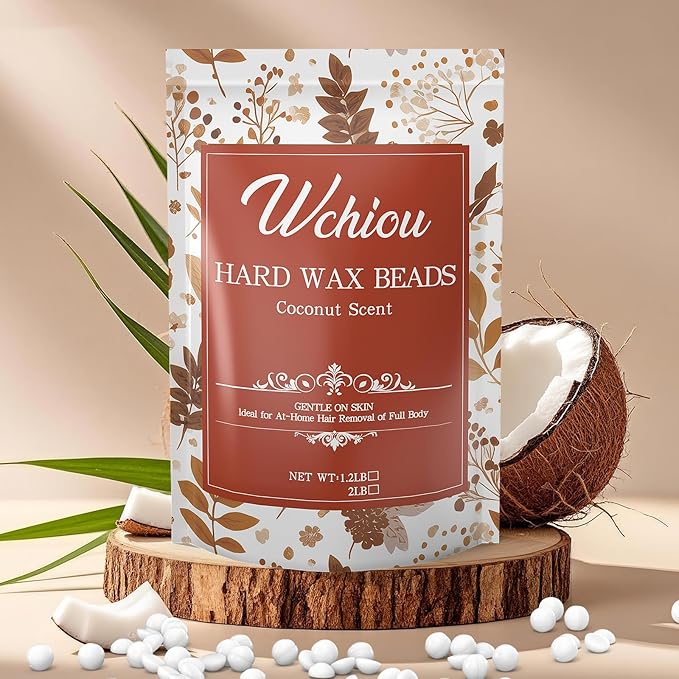 Wax Beads, Hard Wax Beads for Hair Removal, 2lb Waxing Kit for Women, With Coconut formula for Sensitive Skin, For Face Eyebrow Leg Bikini Brazilian Waxing, Coarse Body Hair Specific