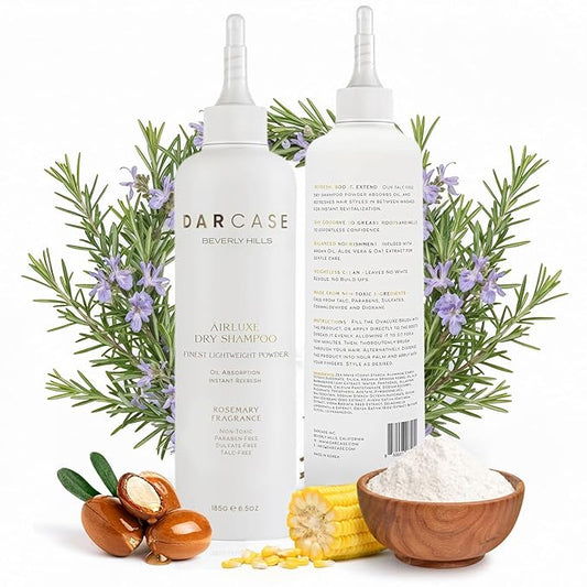 DARCASE Premium Dry Shampoo for Women - Non Aerosol Dry Shampoo Powder - Talc-Free & Hair Refreshing Powder Shampoo for Men & Women - For All Hair Types - 6.5oz - Rosemary