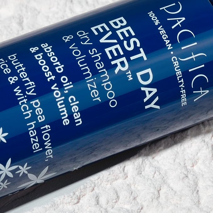 Pacifica Dry Shampoo Powder - Best Day Ever Waterless Shampoo & Instant Volumizer - adds Texture, Refreshes & Absorbs Oil, Non-Aerosol for Women of All Hair Types Natural & Vegan Dermatologist Tested