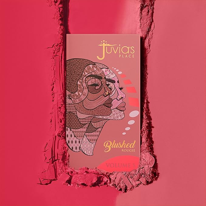 Juvia's Place Blushed Duo Blush Volume5 - Two Tone Pigmented Buildable Pressed Mineral Powder - Rosy Natural Cheeks Matte Fresh Finish for All Skin Color