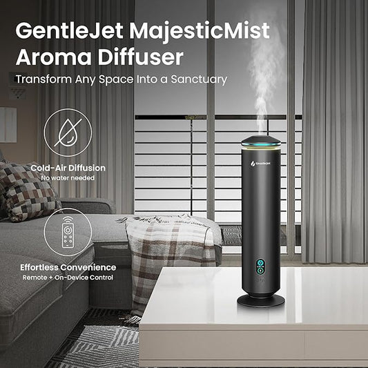 MajesticMist WiFi - Aluminum Waterless Essential Oil Diffuser with App Control, Scent Diffusers for Home, Room & Hotel, Quiet Aroma Diffuser 4oz, USB-C Powered with LED Display, 1000sq.ft