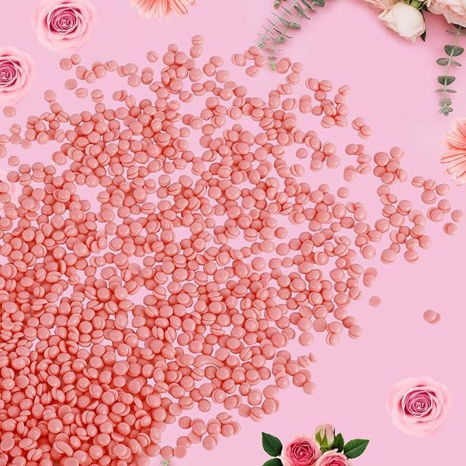 1.5 lb Bulk Sensitive Skin Wax Beads for Hair Removal, Brazilian Waxing Bead, Bikini Face Leg Underarm Back Chest, Waxing Beads for Coarse and Fine Hair, with 10 Stick