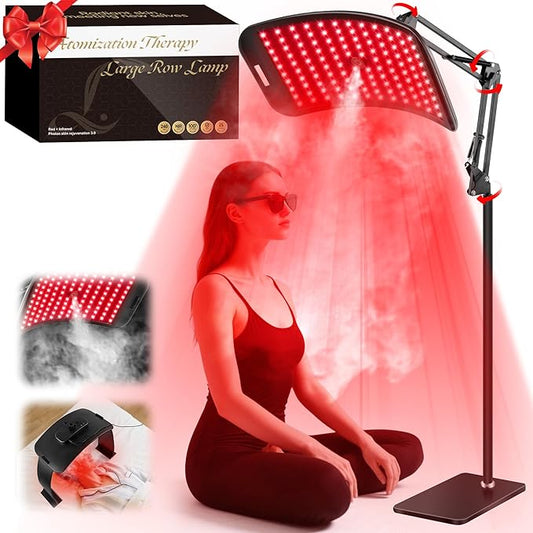 Red Light Therapy for Face and Body,Infrared Light Therapy with Oxygen Nebulization,Red Light Panel with Stand,LED 660nm and 850nm Deep Near Infrared Therapy Device