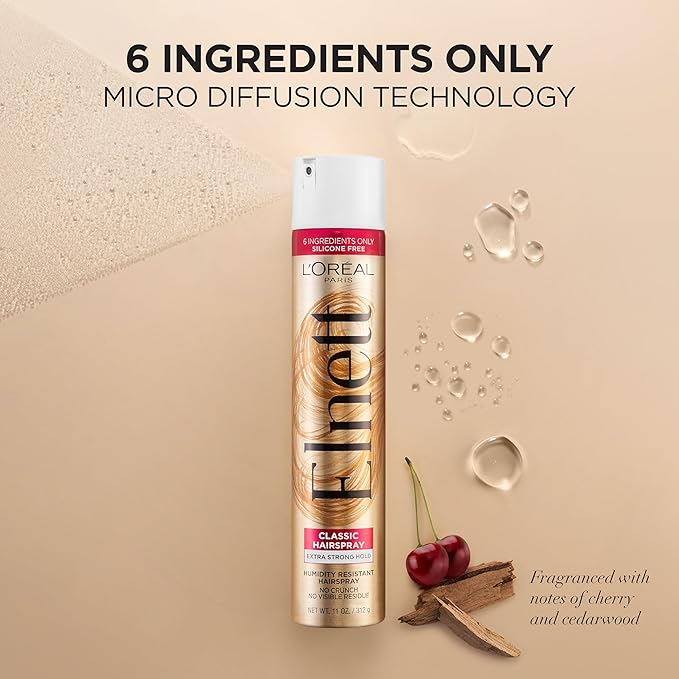 L'Oreal Paris Elnett Satin Extra Strong Hold Color Treated Classic Hairspray, 11 oz