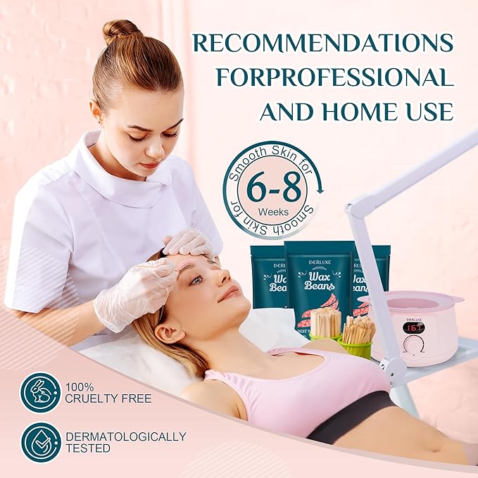 Wax Beads-1LB Pink Hard Wax Beads For Hair Removal-Waxing Beads For Sensitive Skin With Rose Extract-Perfect For Bikini/Brazilian/Face/Body Waxing-At Home Beads For Women Men