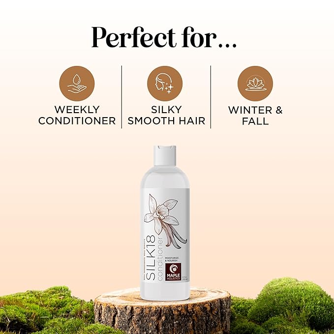 Silk Protein Conditioner for Damaged Hair - Ultra Moisturizing Conditioner for Dry Hair with Deeply Nourishing Shea Butter Argan Oil Green Tea & Aloe - Helps Define Curls & Control Frizz (12 Fl Oz)