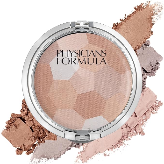 Physicians Formula Setting Powder Palette Multi-Colored Pressed Finishing Powder Translucent, Natural Coverage & Murumuru Butter Bronzer | Light Bronzer | Bronzer Face Powder Makeup