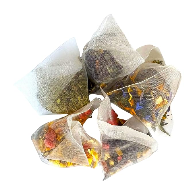 Pure And Easy Tea, Ascent Premium Tea Sampler, 15-Count Variety with 5 Caffeinated Flavors, Natural Loose Leaf Blends in BPA-Free Pyramid Bags, Gift Box, 52.5g