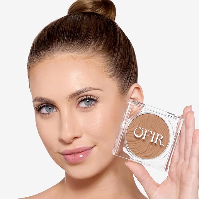 OFIR Geo Sculpt Blendable Cream Bronzer | Buildable Radiant Finish with Vitamin E | Vegan & Cruelty Free Makeup Bronzer | Sun Kissed Glow Compact For Sculpting Cheekbones | Clay - Soft Tan, 0.24 oz