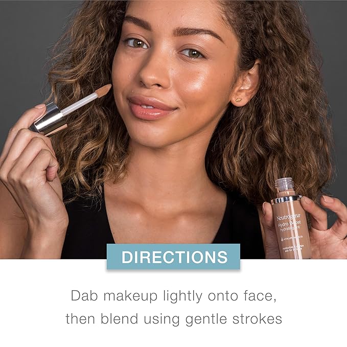 Neutrogena Hydro Boost Hydrating Tint Foundation Makeup for Dry Skin, with Hyaluronic Acid, Lightweight Oil-Free Water Gel, Non-Comedogenic, 135 Chestnut Color 1.0 fl. oz