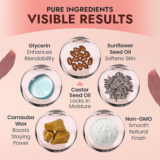 Organic Blush Tube, Cabernet - 100% Natural Vegan Cream Blush Sticks, Multi-Use Bronzer, & Highlighter for Lips, Cheeks & Eyes, Buildable Shimmer, Gluten-Free, Paraben-Free, Made in USA